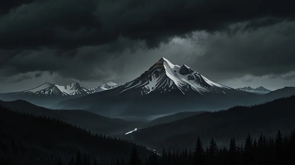 Dark mountain background used in the Simple Tabata app